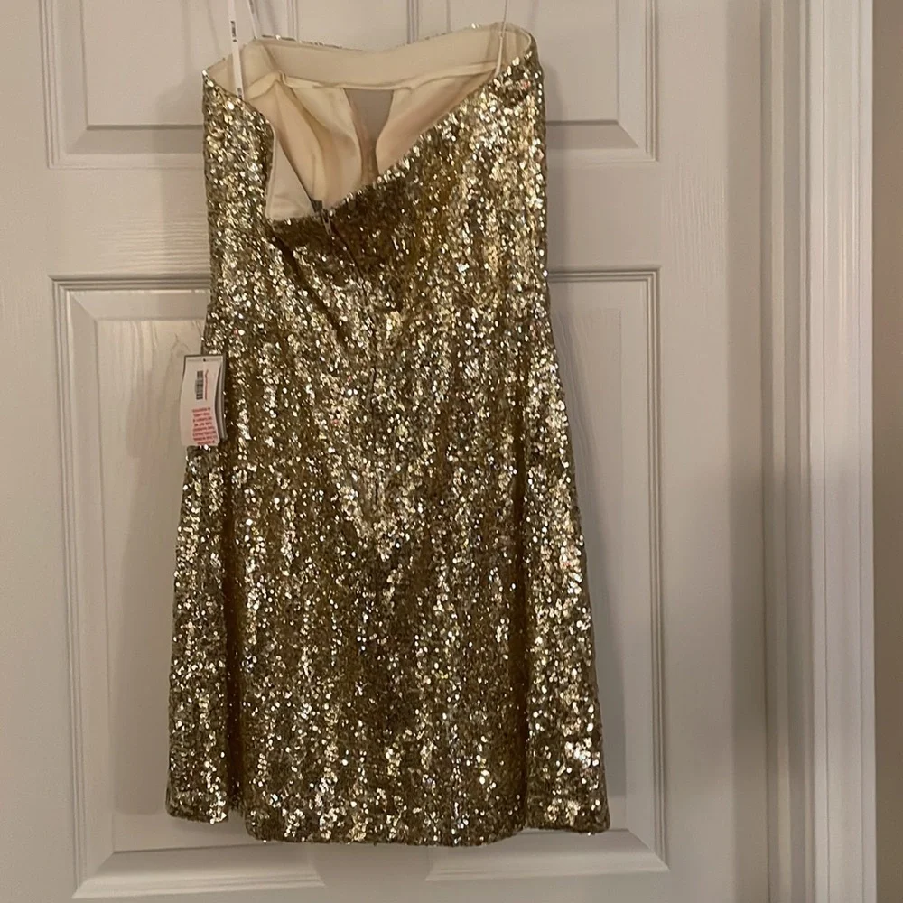 NWT B Darlin gold strapless dress - Picture 2 of 3